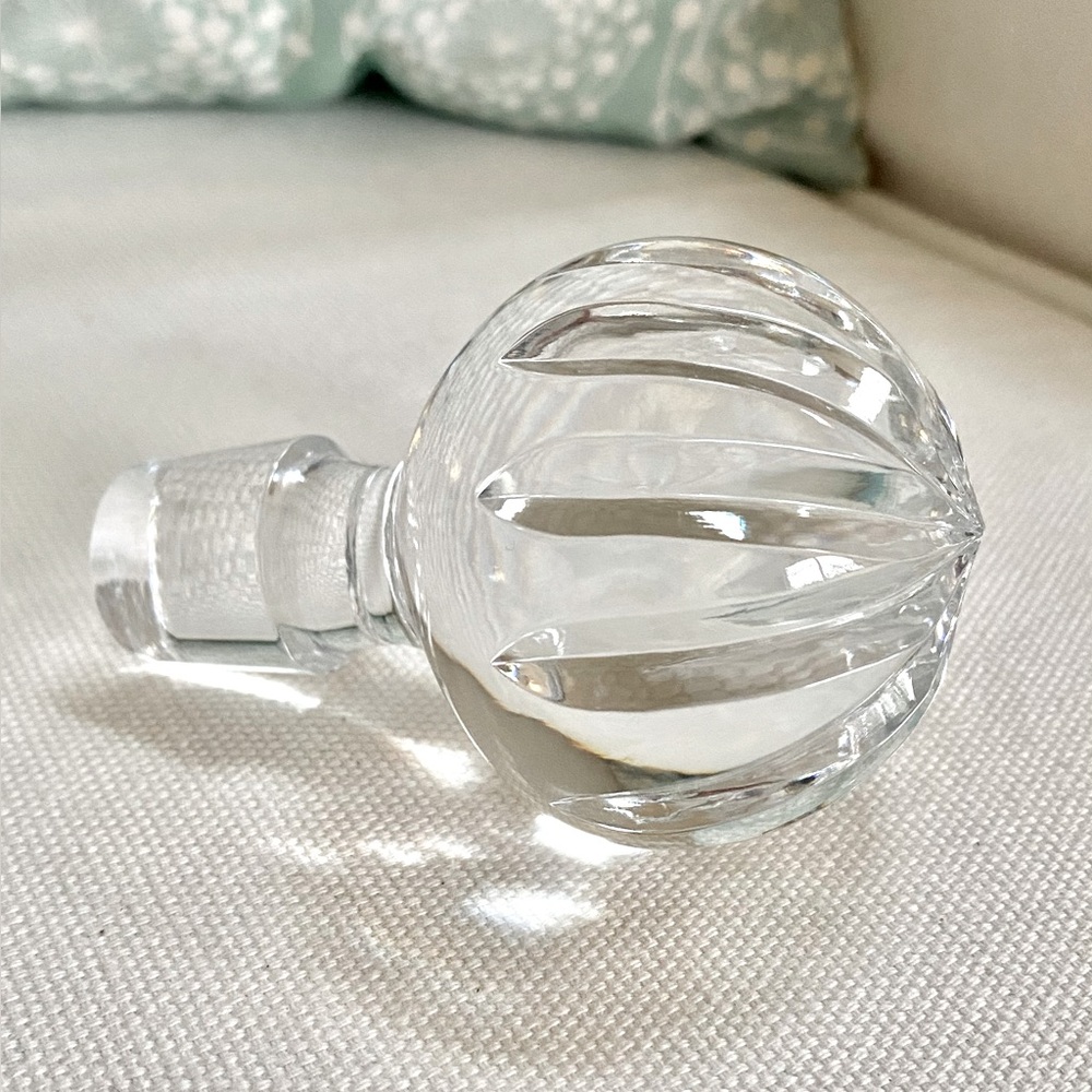Vintage Clear Crystal Cut Glass Faceted Decanter Carafe Stopper
